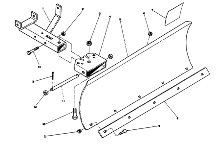 Blade Assembly Diagram and Parts List for 79150 (4900001 - 4999999)(1994) Lawn Boy Snow Blower